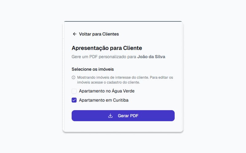 Ficha PDF de imóvel profissional