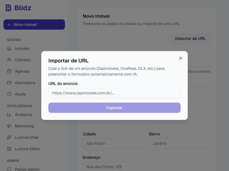 Colando link do portal
